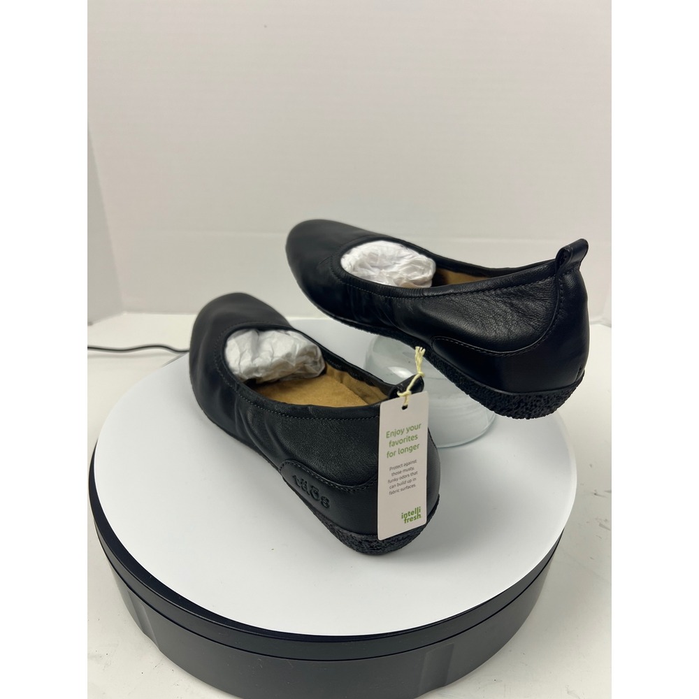 Taos Chit Chat Orthopedic Ballet Flats Black Leather Slip On Shoes Womens 6.5M - Picture 10 of 17